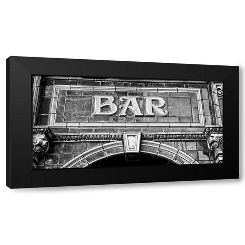 BAR IN BLACK AND WHITE Black Modern Wood Framed Art Print by Fossey, George