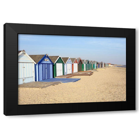 CABINS AT SEASIDE Black Modern Wood Framed Art Print by Fossey, George