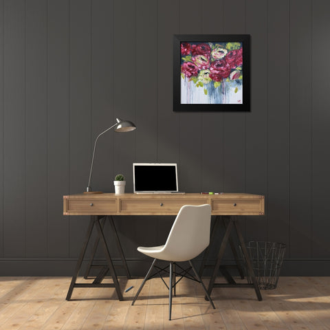 LUSH FLOWERS I Black Modern Wood Framed Art Print by Lake, Kaye