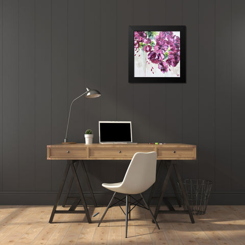 LUSH FLOWERS II Black Modern Wood Framed Art Print by Lake, Kaye
