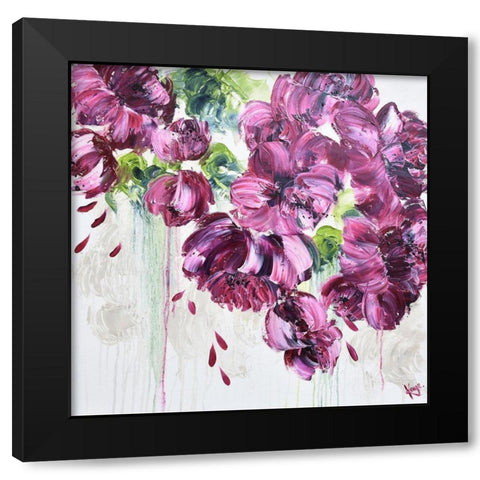 LUSH FLOWERS II Black Modern Wood Framed Art Print by Lake, Kaye