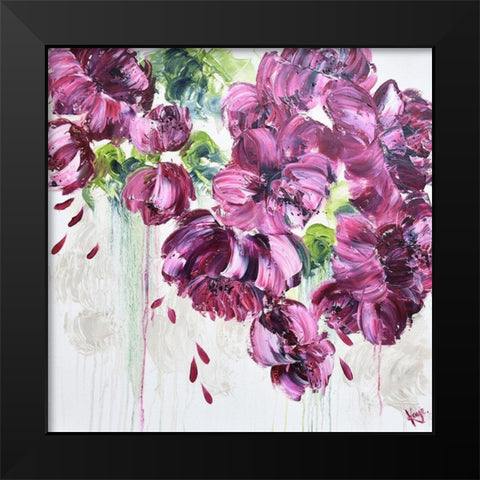 LUSH FLOWERS II Black Modern Wood Framed Art Print by Lake, Kaye
