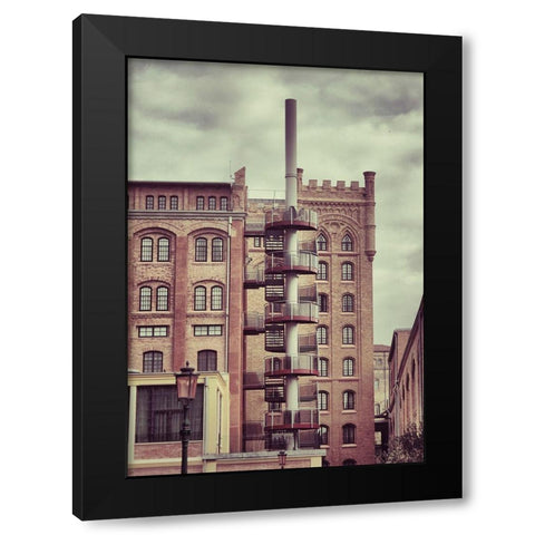FORGOTTEN INDUSTRIES I Black Modern Wood Framed Art Print with Double Matting by Carlier, Dick