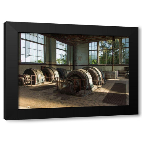 FORGOTTEN INDUSTRIES IV Black Modern Wood Framed Art Print with Double Matting by Carlier, Dick