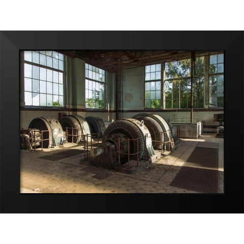 FORGOTTEN INDUSTRIES IV Black Modern Wood Framed Art Print by Carlier, Dick
