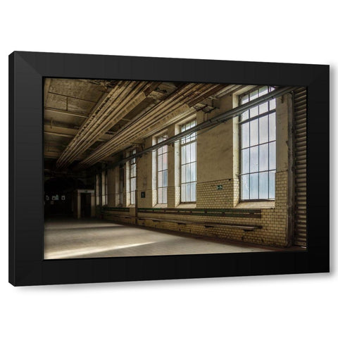 FORGOTTEN INDUSTIES V Black Modern Wood Framed Art Print by Carlier, Dick