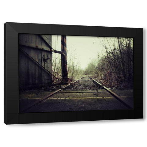 TRAINRAIL Black Modern Wood Framed Art Print by Carlier, Dick