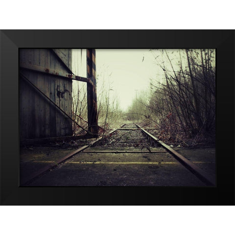 TRAINRAIL Black Modern Wood Framed Art Print by Carlier, Dick