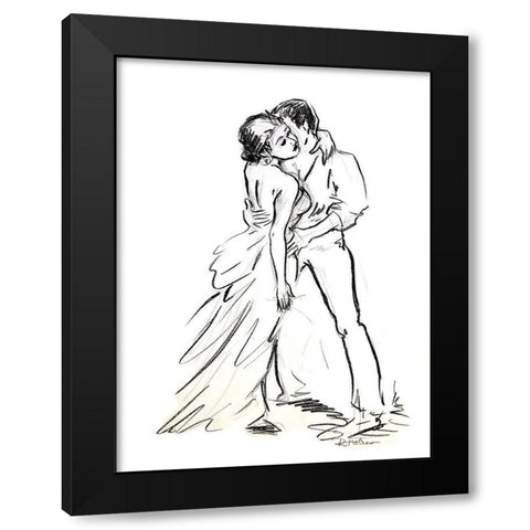 Romeo And Juliette Black Modern Wood Framed Art Print with Double Matting by Holzner, Renate