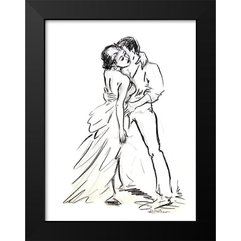 Romeo And Juliette Black Modern Wood Framed Art Print by Holzner, Renate