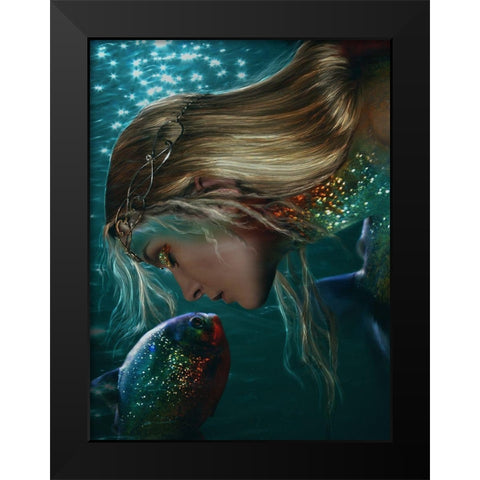 Confidence Black Modern Wood Framed Art Print by Babette