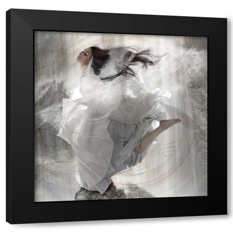 Element Water Black Modern Wood Framed Art Print by Babette