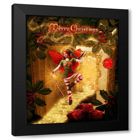 Christmas joy Black Modern Wood Framed Art Print by Babette