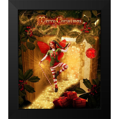 Christmas joy Black Modern Wood Framed Art Print by Babette