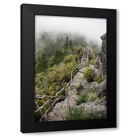 Bridge To The Clouds Black Modern Wood Framed Art Print with Double Matting by Carlier, Dick