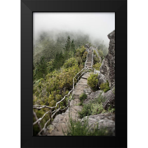 Bridge To The Clouds Black Modern Wood Framed Art Print by Carlier, Dick