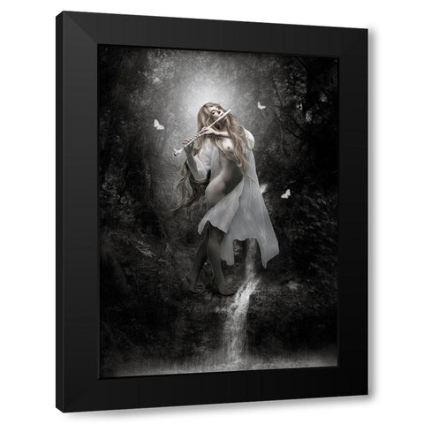 Euterpe Black Modern Wood Framed Art Print by Babette
