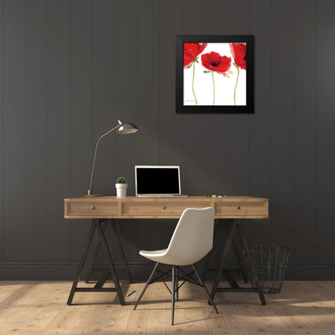 Flamenco Poppy Black Modern Wood Framed Art Print by Robertson, Marilyn