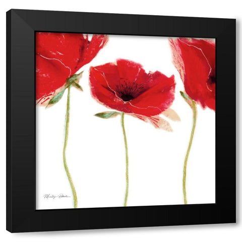 Flamenco Poppy Black Modern Wood Framed Art Print by Robertson, Marilyn