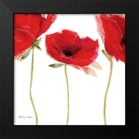 Flamenco Poppy Black Modern Wood Framed Art Print by Robertson, Marilyn