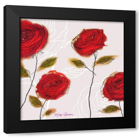 Coming Up Roses Black Modern Wood Framed Art Print by Robertson, Marilyn