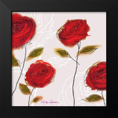 Coming Up Roses Black Modern Wood Framed Art Print by Robertson, Marilyn