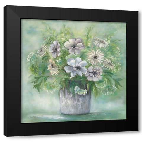 Dreamy Flowers Black Modern Wood Framed Art Print with Double Matting by Withaar, Rian
