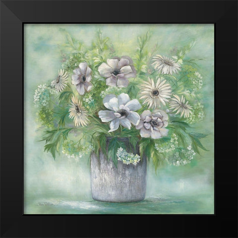Dreamy Flowers Black Modern Wood Framed Art Print by Withaar, Rian