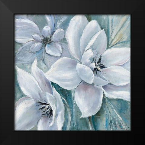 Blooming Black Modern Wood Framed Art Print by Withaar, Rian
