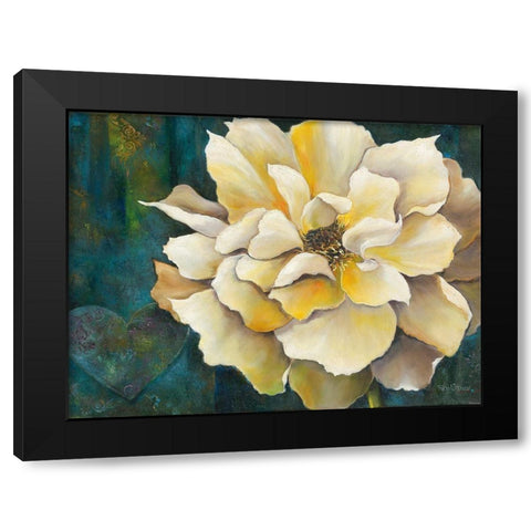 Yellow Blooming Black Modern Wood Framed Art Print with Double Matting by Withaar, Rian