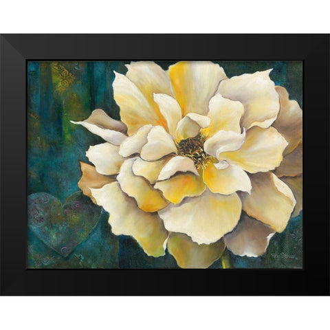 Yellow Blooming Black Modern Wood Framed Art Print by Withaar, Rian