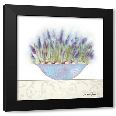 Grape Hyacinth Black Modern Wood Framed Art Print by Robertson, Marilyn