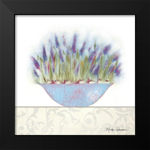 Grape Hyacinth Black Modern Wood Framed Art Print by Robertson, Marilyn
