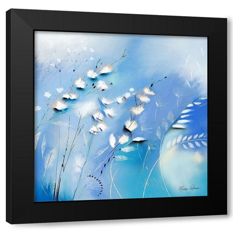 Blue Black Modern Wood Framed Art Print with Double Matting by Robertson, Marilyn