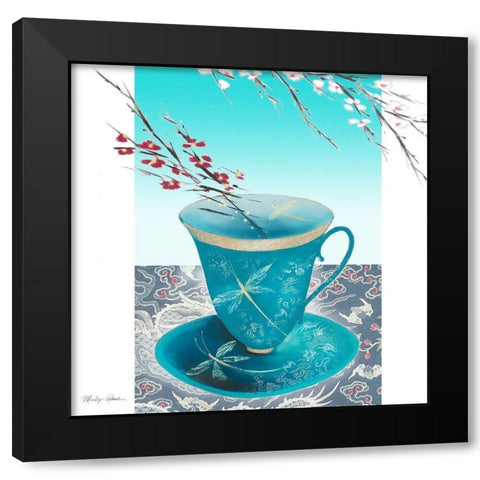 Dragon Fly Black Modern Wood Framed Art Print by Robertson, Marilyn