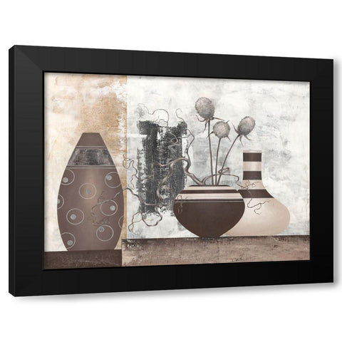 Brown And Silver Black Modern Wood Framed Art Print by Sedalia, David