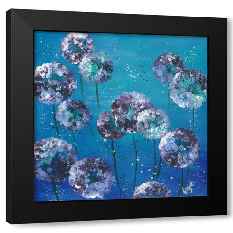 Purple And Blue Black Modern Wood Framed Art Print by Lake, Kaye