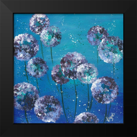 Purple And Blue Black Modern Wood Framed Art Print by Lake, Kaye
