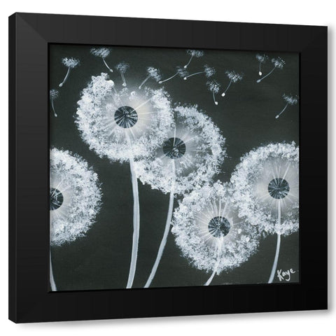 White On Black Black Modern Wood Framed Art Print by Lake, Kaye