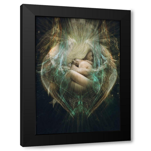 Angel Raguel Black Modern Wood Framed Art Print by Babette