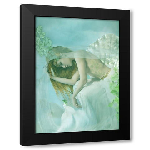 Aphrodite Black Modern Wood Framed Art Print with Double Matting by Babette