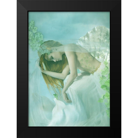 Aphrodite Black Modern Wood Framed Art Print by Babette