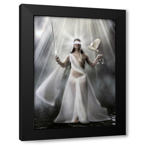 Apollo Black Modern Wood Framed Art Print with Double Matting by Babette