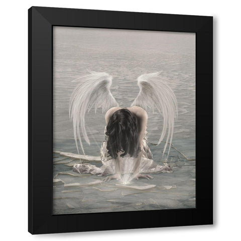 Cold Heart 2 Black Modern Wood Framed Art Print with Double Matting by Babette
