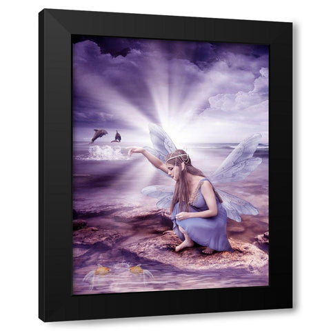 Fairy 4 Black Modern Wood Framed Art Print with Double Matting by Babette