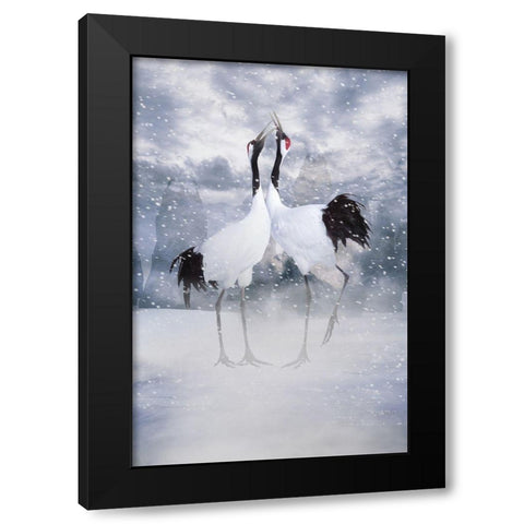 Liefdeskaart 5 Black Modern Wood Framed Art Print by Babette