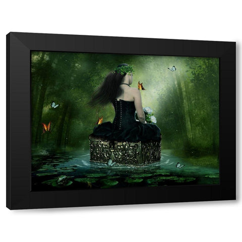 The Chest Of Secrets Black Modern Wood Framed Art Print with Double Matting by Babette