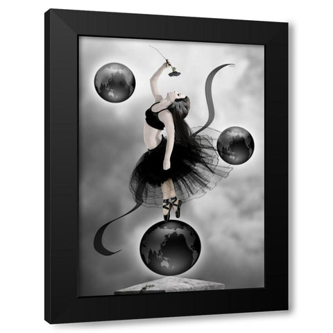The Dancer Black Modern Wood Framed Art Print by Babette