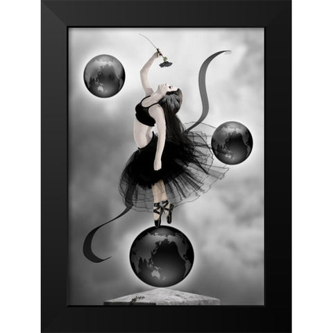 The Dancer Black Modern Wood Framed Art Print by Babette