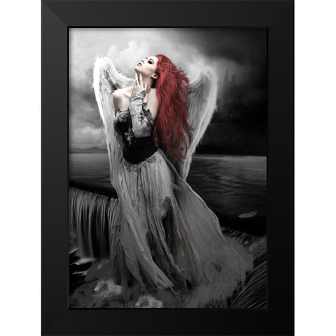 The Sound Of Water Black Modern Wood Framed Art Print by Babette